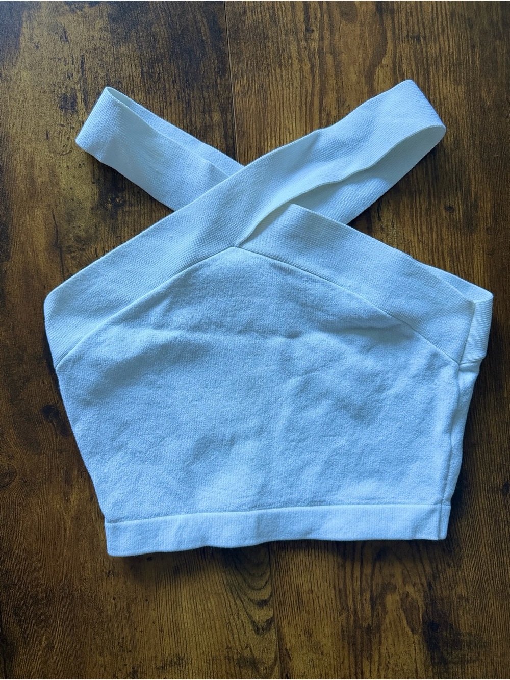 BABATON White One-Shoulder Crop Top / Bandage Top – Size XS